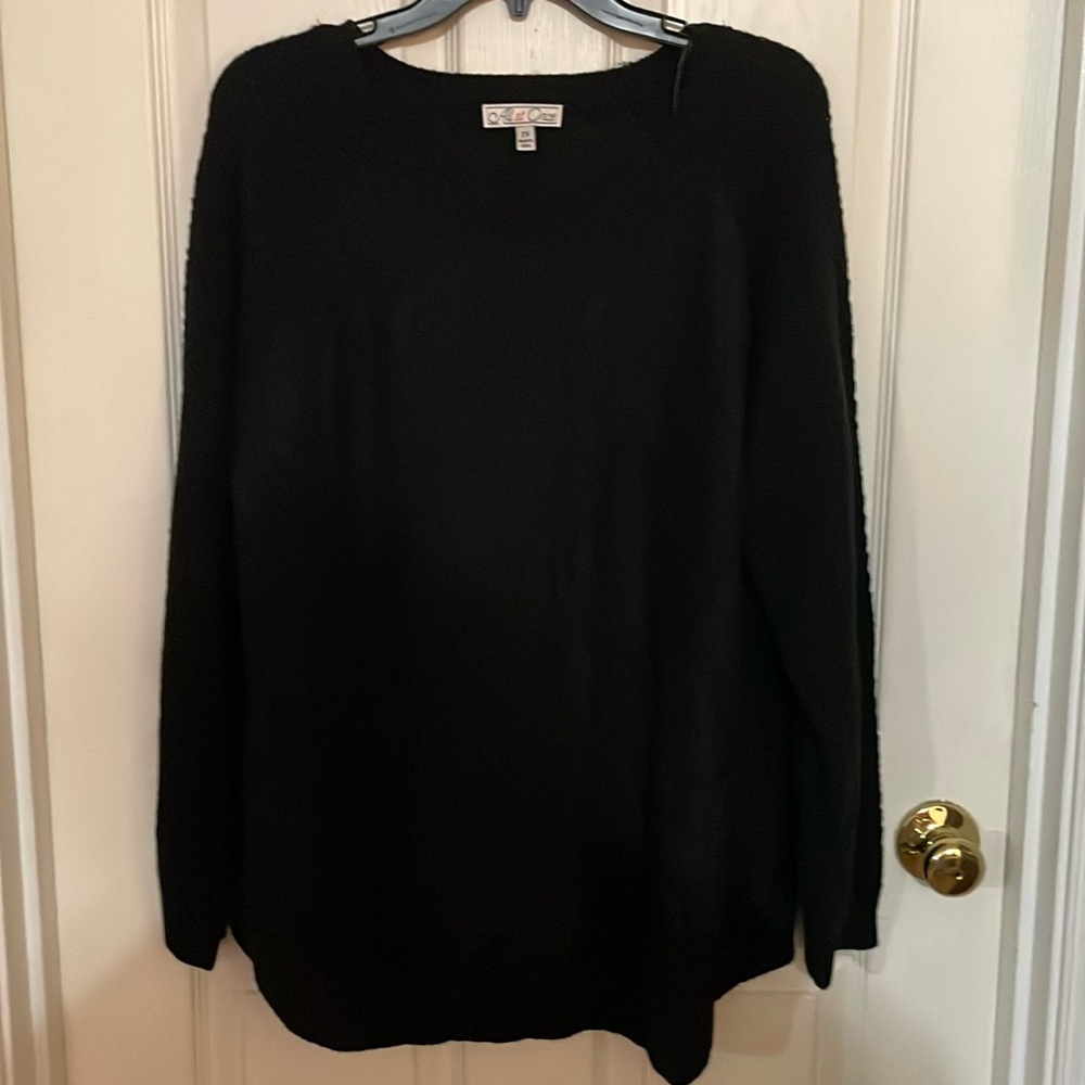 Women’s All at Once Black Lace Front Sweater!
